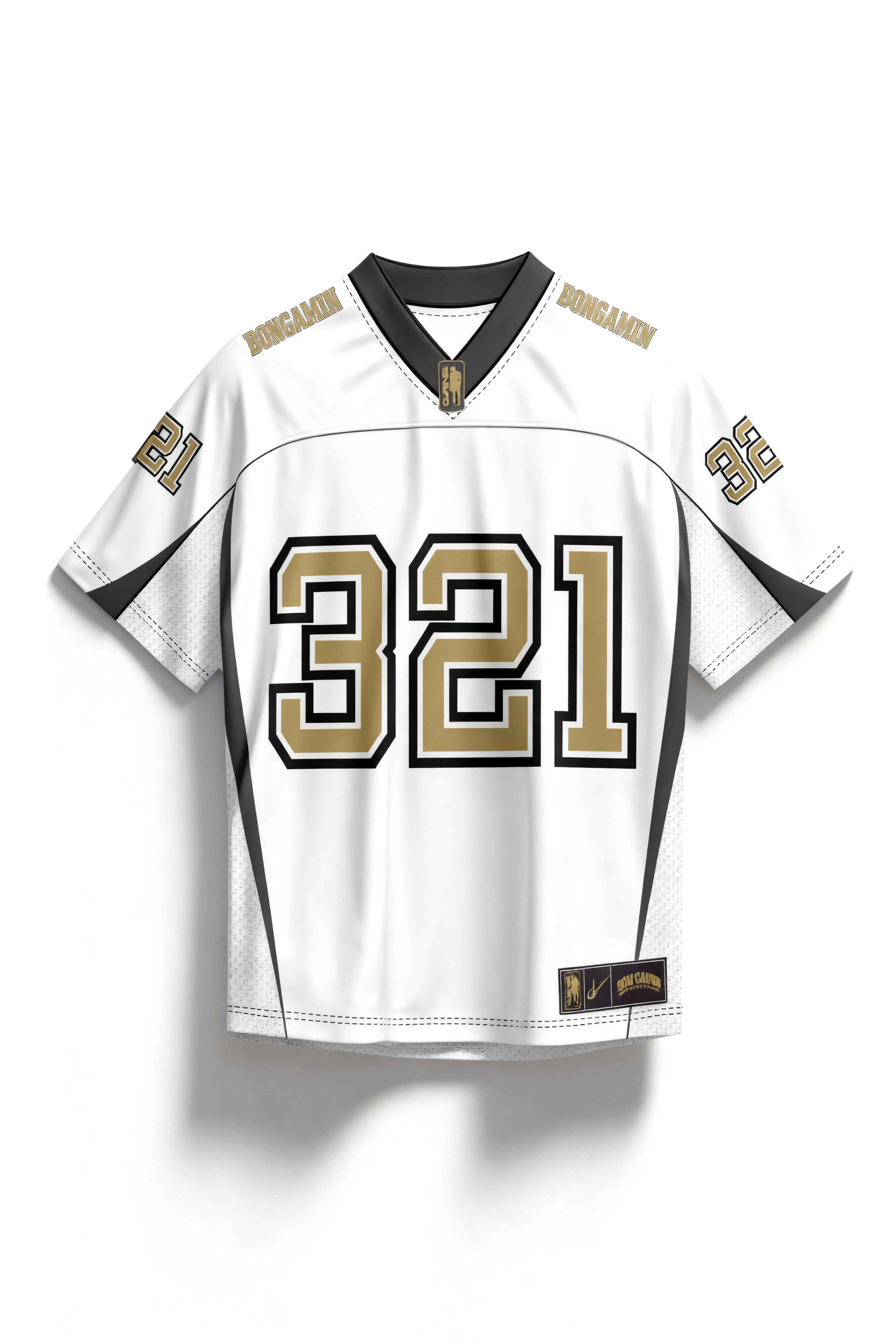 Jersey US — BONGAMIN 321 (White & Gold)